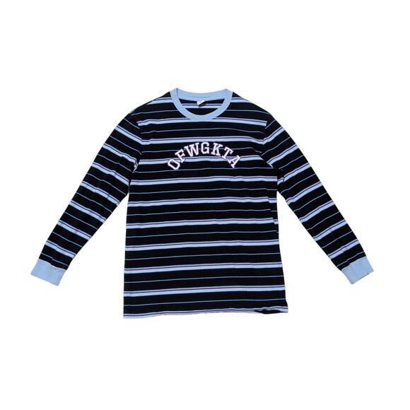 Odd Future OFWGKTA Long Sleeve Striped Shirt Navy Blue Tyler The Creator Medium - Picture 1 of 4